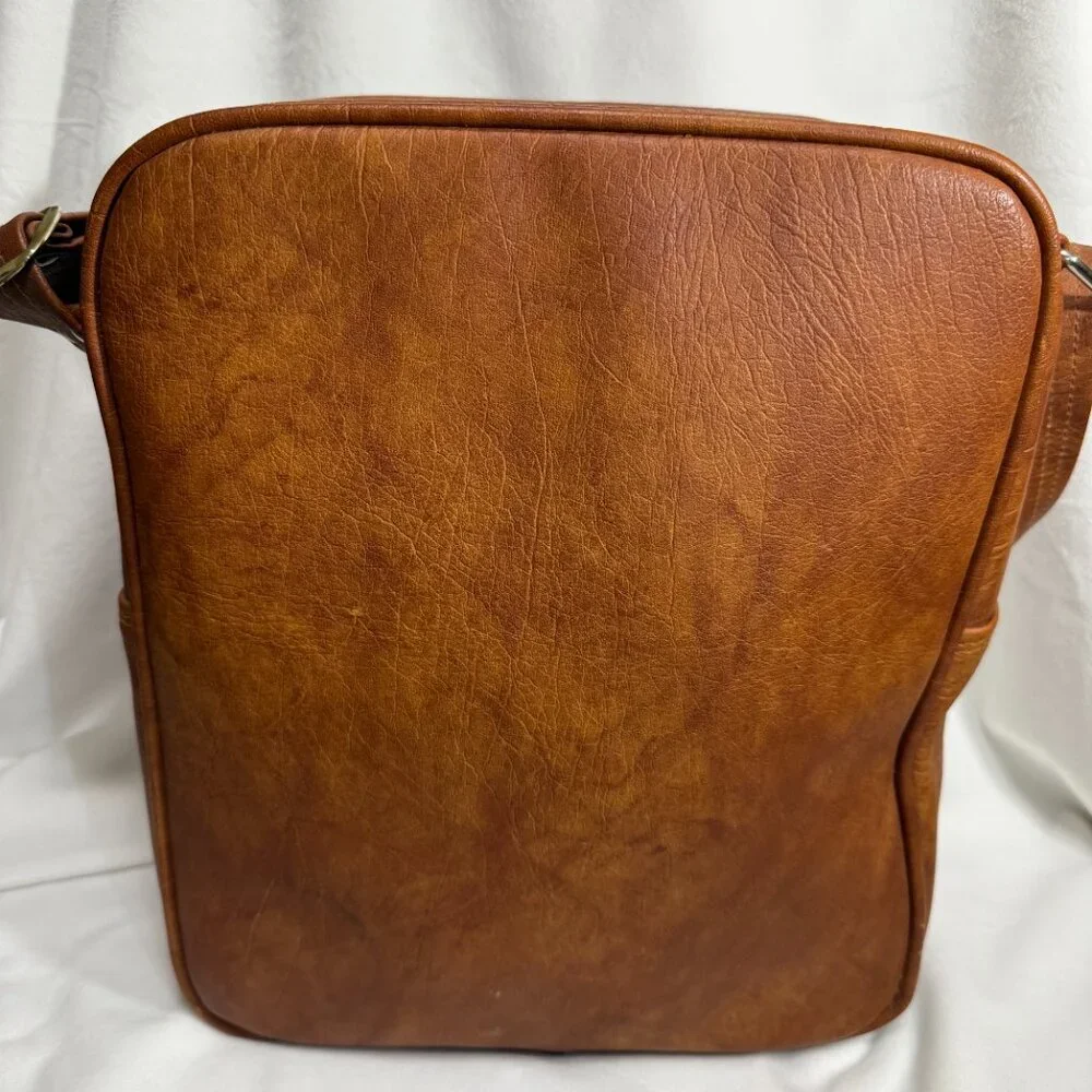Samsonite VTG Brown Leather Crossbody Messenger Bag Adjustable Strap
